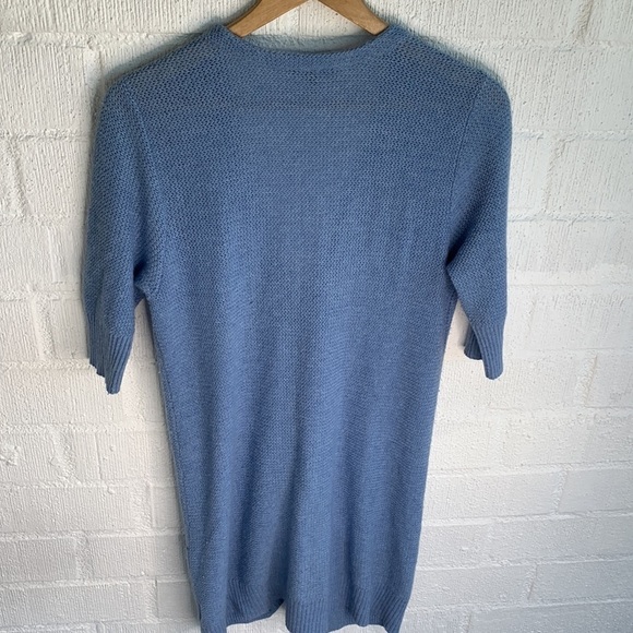 Eileen Fisher Blue Button Double Pocket Angora Cashmere Wool Duster Cardigan S - Picture 5 of 5